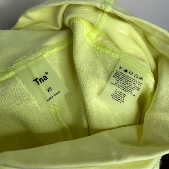 TNA Aritzia High Waisted Biker Shorts Neon Yellow Size XS - Picture 6 of 8